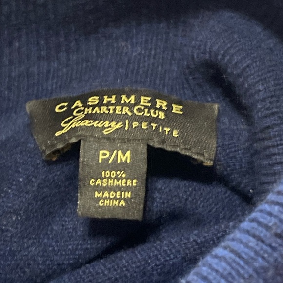 Cashmere Charter Club Luxury Turtleneck Sweater Size Medium Petite - Picture 4 of 10